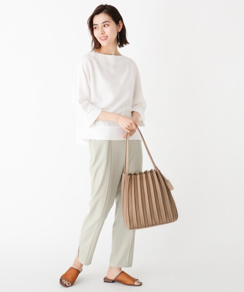 OPAQUE.CLIP（オペークドットクリップ）の「◆プリーツトートバッグ【A4サイズ収納可】（トートバッグ・レディース・ブラック/ベージュ/オフホワイト・00）」の13枚目の写真