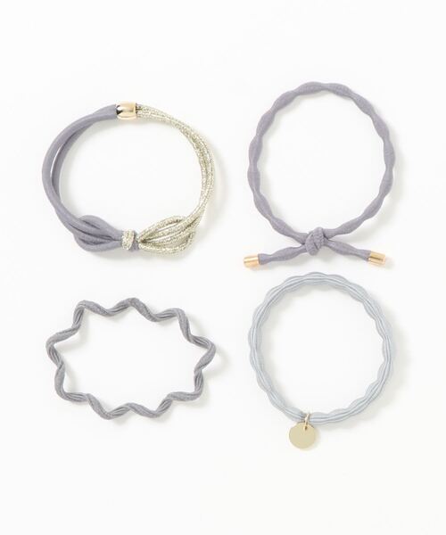 SLURR（スラ―）の「デザインヘアゴムセット（ヘアゴム・レディース・ベージュ/ブルー・FREE）」の3枚目の写真