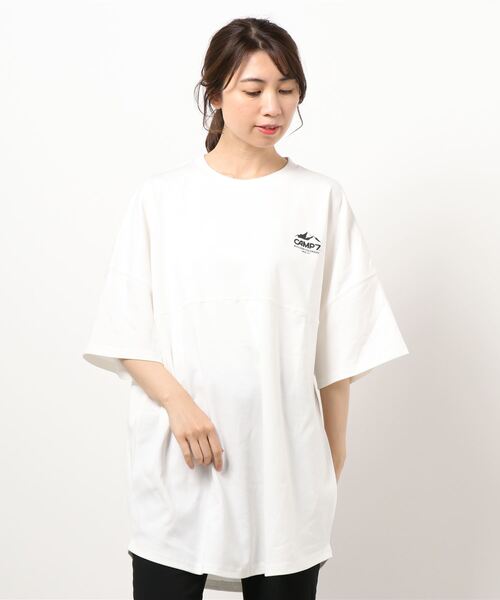 CAMP7（キャンプセブン）の「【CAMP7】エンボスロゴTシャツ（Tシャツ/カットソー・レディース・パープル/ホワイト/グリーン・L/M）」の10枚目の写真