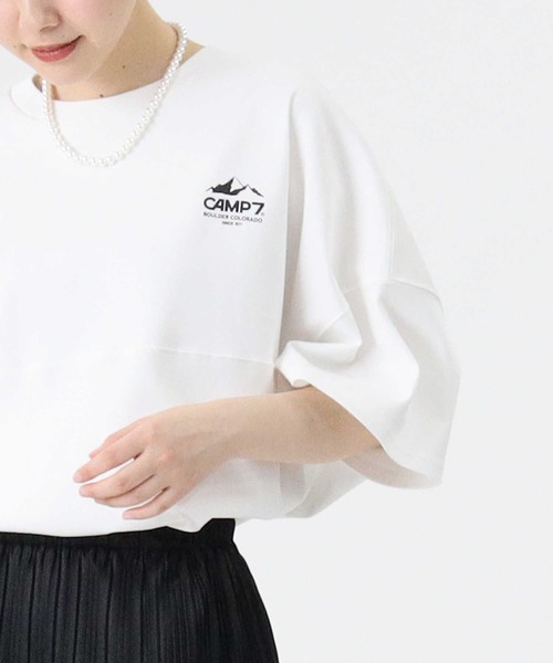 CAMP7（キャンプセブン）の「【CAMP7】エンボスロゴTシャツ（Tシャツ/カットソー・レディース・パープル/ホワイト/グリーン・L/M）」の6枚目の写真