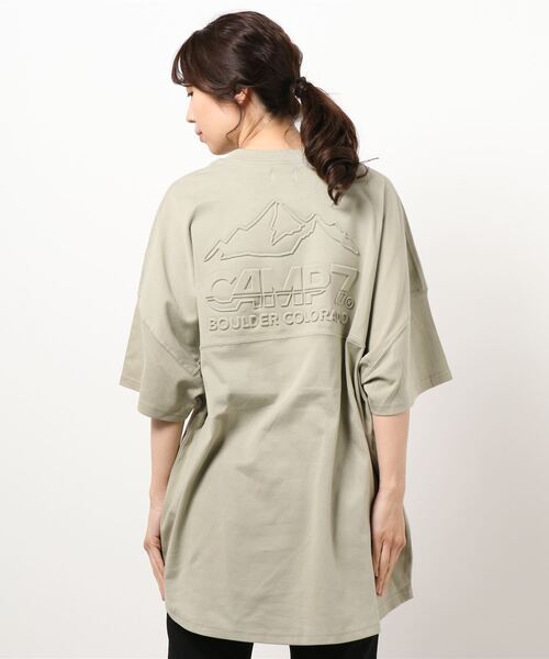 CAMP7（キャンプセブン）の「【CAMP7】エンボスロゴTシャツ（Tシャツ/カットソー・レディース・パープル/ホワイト/グリーン・L/M）」の21枚目の写真
