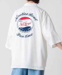 WEGO | WEGO/ビンテージロゴ刺繍ビッグシルエット5分袖シャツ(シャツ/ブラウス)