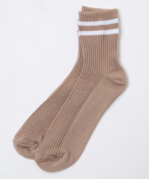 WEGO（ウィゴー）の「WEGO/ラインリブソックス（ソックス/靴下・レディース・ブルー/グリーン系その他/ベージュ/ホワイト/ブラック・23-25cm）」の4枚目の写真