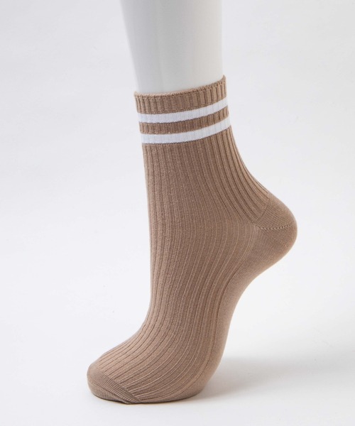 WEGO（ウィゴー）の「WEGO/ラインリブソックス（ソックス/靴下・レディース・ブルー/グリーン系その他/ベージュ/ホワイト/ブラック・23-25cm）」の6枚目の写真