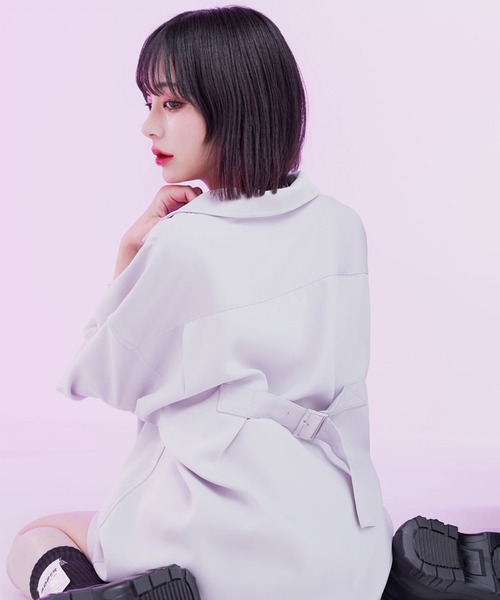 ADRER（アドラー）の「high drape back belt open collar shirt/ハイドレープバックベルトオープンカラーシャツ（シャツ/ブラウス・メンズ・ブラック/グレー・SMALL/MEDIUM/LARGE/X-SMALL）」の19枚目の写真