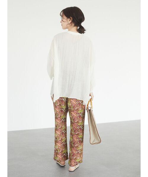 Green　Parks（グリーンパークス）の「シアーワッシャーブラウス＊（シャツ/ブラウス・レディース・イエロー/オフホワイト/チャコールグレー/パープル・FREE）」の8枚目の写真