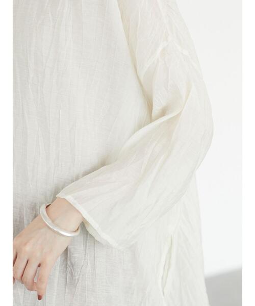 Green　Parks（グリーンパークス）の「シアーワッシャーブラウス＊（シャツ/ブラウス・レディース・イエロー/オフホワイト/チャコールグレー/パープル・FREE）」の13枚目の写真