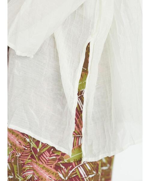 Green　Parks（グリーンパークス）の「シアーワッシャーブラウス＊（シャツ/ブラウス・レディース・イエロー/オフホワイト/チャコールグレー/パープル・FREE）」の14枚目の写真