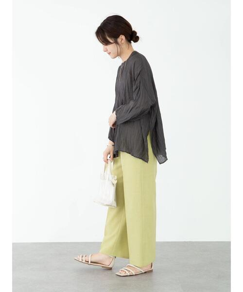 Green　Parks（グリーンパークス）の「シアーワッシャーブラウス＊（シャツ/ブラウス・レディース・イエロー/オフホワイト/チャコールグレー/パープル・FREE）」の18枚目の写真