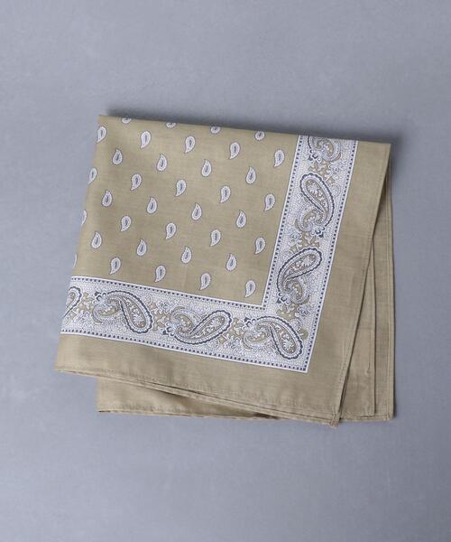 UNITED ARROWS（ユナイテッドアローズ）の「＜GLARNER TUECHLI（グラルナーチューヒリ）＞ スモール ペイズリー/バンダナ（バンダナ/スカーフ・メンズ・ダークグリーン/ケリー/イエロー/ベージュ・FREE）」の2枚目の写真