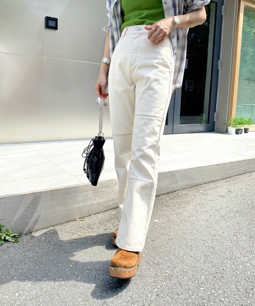 WHO'S WHO gallery（フーズフーギャラリー）の「ステッチデニム（デニムパンツ・レディース・ブラック/サックスブルー/キナリ・FREE）」の4枚目の写真