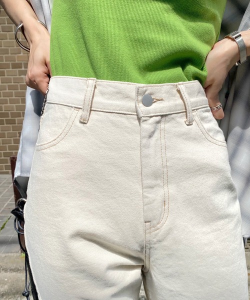 WHO'S WHO gallery（フーズフーギャラリー）の「ステッチデニム（デニムパンツ・レディース・ブラック/サックスブルー/キナリ・FREE）」の5枚目の写真