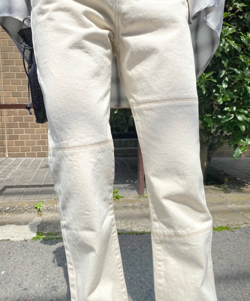 WHO'S WHO gallery（フーズフーギャラリー）の「ステッチデニム（デニムパンツ・レディース・ブラック/サックスブルー/キナリ・FREE）」の6枚目の写真