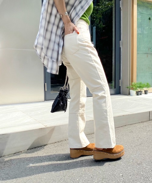 WHO'S WHO gallery（フーズフーギャラリー）の「ステッチデニム（デニムパンツ・レディース・ブラック/サックスブルー/キナリ・FREE）」の8枚目の写真