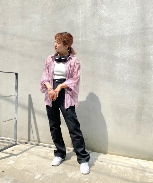 WHO'S WHO gallery（フーズフーギャラリー）の「ステッチデニム（デニムパンツ・レディース・ブラック/サックスブルー/キナリ・FREE）」の17枚目の写真