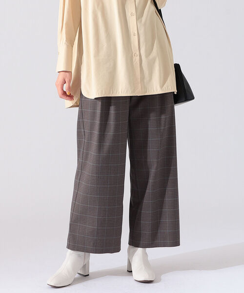 新品 beams チェックワイドパンツ BEAMS HEART（ビームス ハート）チェック柄 2タック ワイド