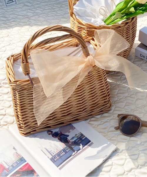 apres jour(アプレジュール)の「【apres jour×ARIAZ】リボン付きかごバッグ(かごバッグ・レディース・ナチュラル・FREE)」の2枚目の写真