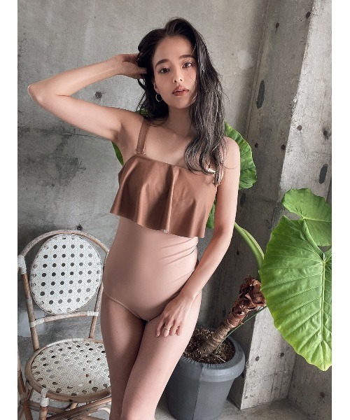 TRUNC（トランクエイティーエイト）の「Color Block Swimwear（水着・レディース・ブラウン/グレー・FREE）」の10枚目の写真