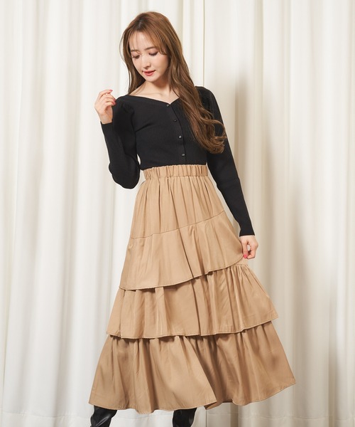 MIIA（ミーア）の「サス付ティアードスカート（スカート）」 - WEAR