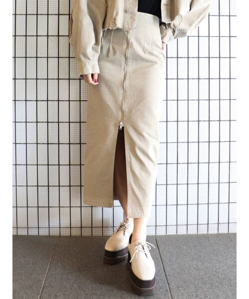 MURUA(ムルーア)の「フロントZIPタイトスカート(スカート・レディース・ベージュ・1/2)」の7枚目の写真