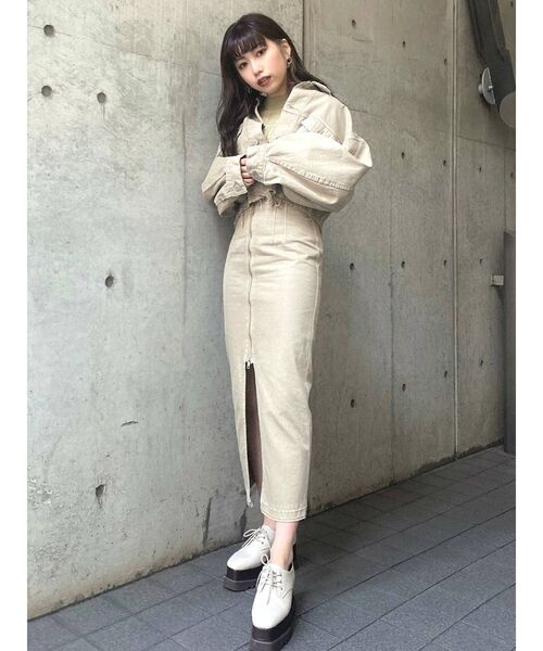 MURUA(ムルーア)の「フロントZIPタイトスカート(スカート・レディース・ベージュ・1/2)」の12枚目の写真