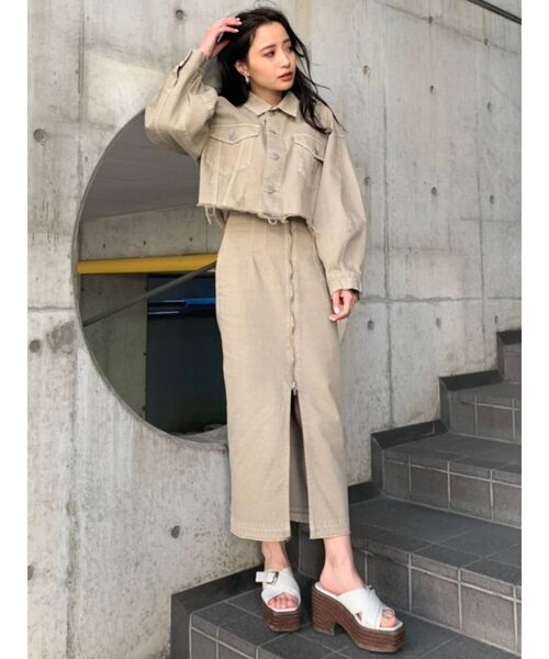 MURUA(ムルーア)の「フロントZIPタイトスカート(スカート・レディース・ベージュ・1/2)」の13枚目の写真