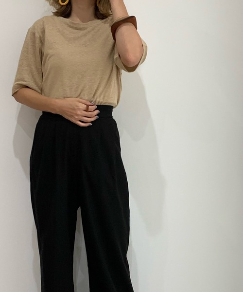 LE MORE(リモア)の「シンプルラウンドシアーTEE(Tシャツ/カットソー・レディース・ベージュ/ブラウン・FREE)」の9枚目の写真