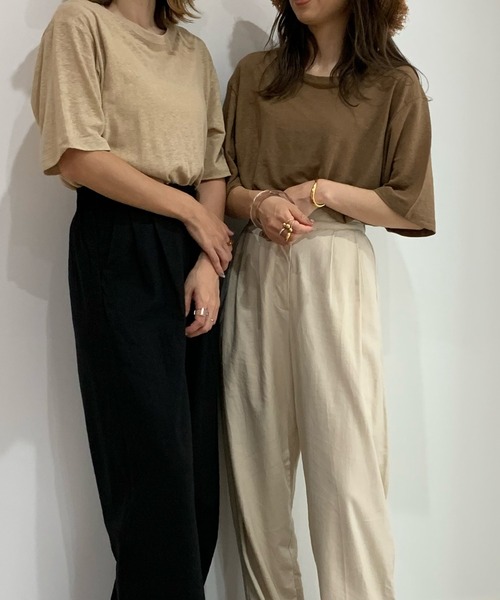 LE MORE(リモア)の「シンプルラウンドシアーTEE(Tシャツ/カットソー・レディース・ベージュ/ブラウン・FREE)」の10枚目の写真