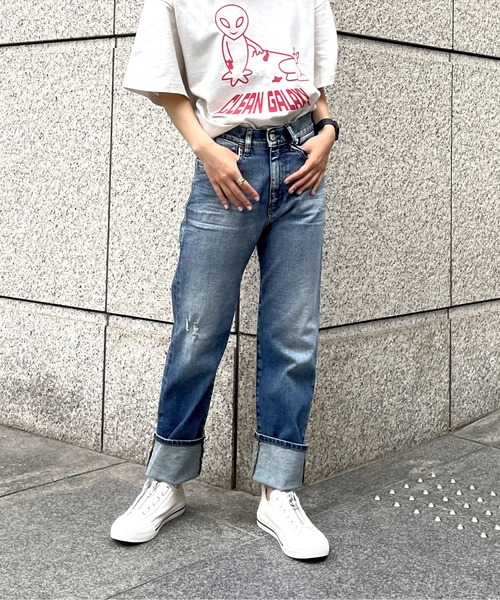 DIESEL（ディーゼル）の「DIESEL FW21 サステナブル デニム レディース ボーイフレンド ブルーデニム ヴィンテージ（デニムパンツ・レディース・インディゴブルー・27inch/25inch/26inch/24inch/23inch/29inch/28inch）」の8枚目の写真