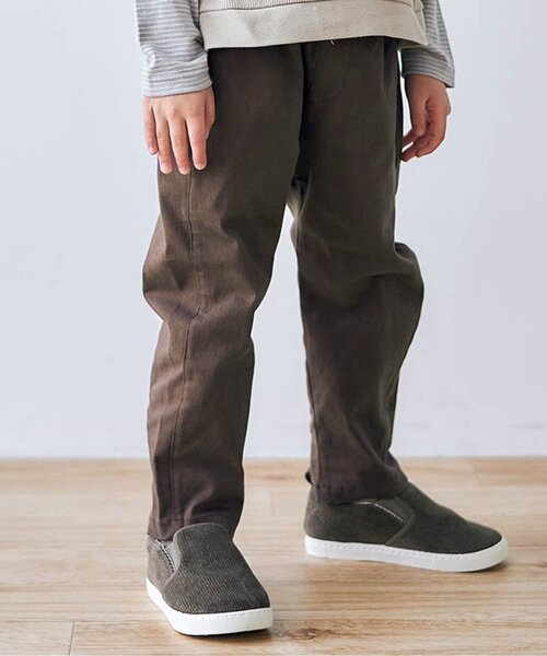 apres les cours（アプレレクール）の「カーブシルエットストレッチパンツ 10分丈（その他パンツ・キッズ・ダークブラウン/オフホワイト/マスタード/サックスブルー・100/110/120/130/140/80/90）」の3枚目の写真