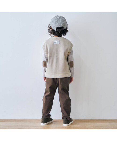 apres les cours（アプレレクール）の「カーブシルエットストレッチパンツ 10分丈（その他パンツ・キッズ・ダークブラウン/オフホワイト/マスタード/サックスブルー・100/110/120/130/140/80/90）」の6枚目の写真