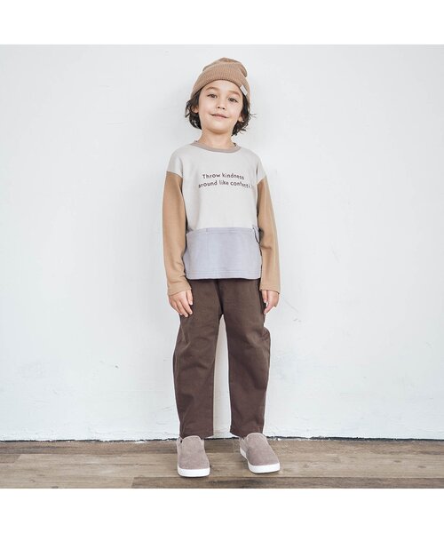 apres les cours（アプレレクール）の「カーブシルエットストレッチパンツ 10分丈（その他パンツ・キッズ・ダークブラウン/オフホワイト/マスタード/サックスブルー・100/110/120/130/140/80/90）」の7枚目の写真