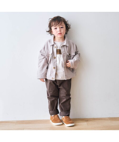 apres les cours（アプレレクール）の「カーブシルエットストレッチパンツ 10分丈（その他パンツ・キッズ・ダークブラウン/オフホワイト/マスタード/サックスブルー・100/110/120/130/140/80/90）」の8枚目の写真