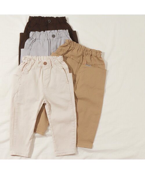 apres les cours（アプレレクール）の「カーブシルエットストレッチパンツ 10分丈（その他パンツ・キッズ・ダークブラウン/オフホワイト/マスタード/サックスブルー・100/110/120/130/140/80/90）」の12枚目の写真