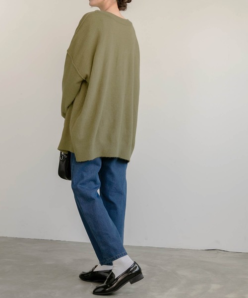 BONLECILL（ボンルシール）の「2way ビッグシルエット 深Vネックニット