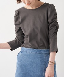 un dix cors | 1枚で華やかな印象　2WAY袖ボリュームカットソー(Tシャツ/カットソー)