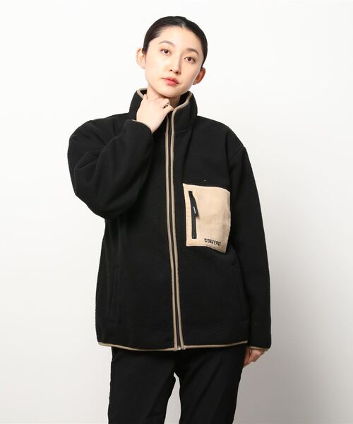 CONVERSE（コンバース）の「CONVERSE/コンバース シープボアフリース ポケット スタンドカラー ブルゾン（ブルゾン・メンズ・オフホワイト/ブラック/ベージュ・M/L/LL）」の19枚目の写真