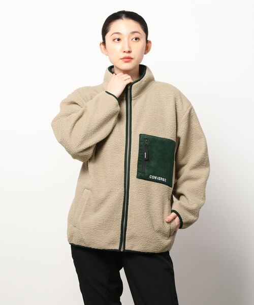 CONVERSE（コンバース）の「CONVERSE/コンバース シープボアフリース ポケット スタンドカラー ブルゾン（ブルゾン・メンズ・オフホワイト/ブラック/ベージュ・M/L/LL）」の20枚目の写真