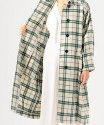 【イザベルマラン】定価約16万＊ZABANコート　ノーカラー　ツイード　チェック イザベルマラン】定価約16万＊ZABANコート ノーカラー ツイード