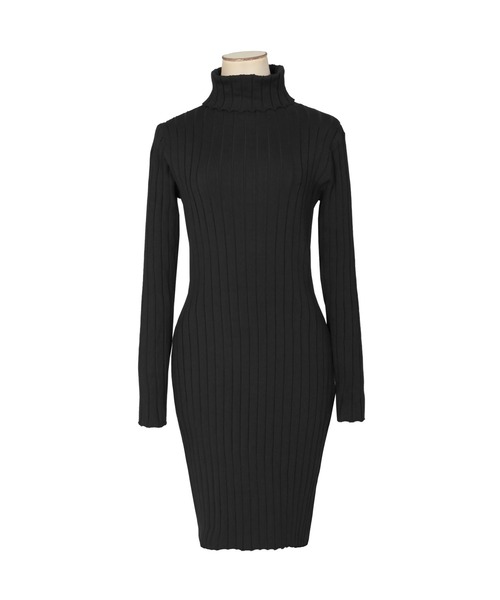 Julia Boutique(ジュリアブティック)の「タートルネックタイトミニワンピース/21530(ワンピース・レディース・ブラック/ベージュ/アイボリー/ボルドー/ピンク/ブルー・ONE)」の12枚目の写真