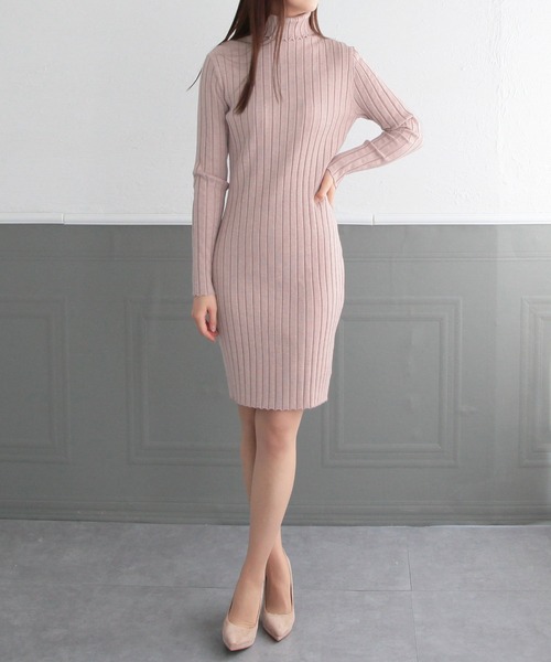 Julia Boutique(ジュリアブティック)の「タートルネックタイトミニワンピース/21530(ワンピース・レディース・ブラック/ベージュ/アイボリー/ボルドー/ピンク/ブルー・ONE)」の22枚目の写真