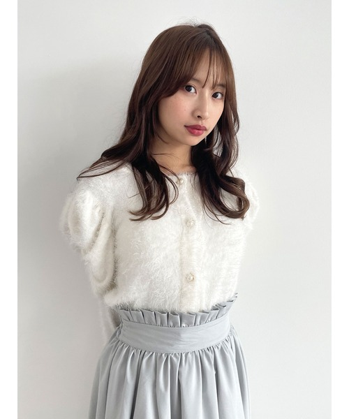 Honey Salon（ハニーサロン）の「パワショルシャギーニットカーディガン（カーディガン/ボレロ・レディース・ブラック/オフホワイト/グレー系その他・FREE）」の13枚目の写真