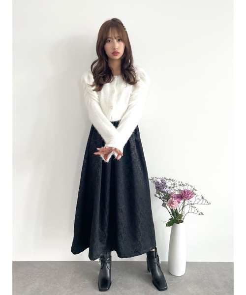 Honey Salon（ハニーサロン）の「パワショルシャギーニットカーディガン（カーディガン/ボレロ・レディース・ブラック/オフホワイト/グレー系その他・FREE）」の18枚目の写真