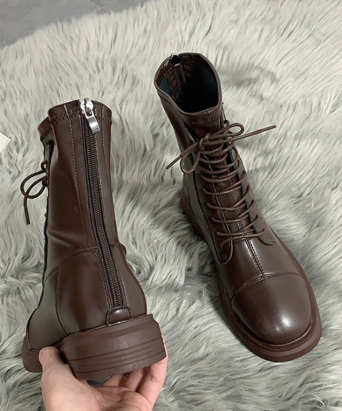 KOR(ケーオーアール)の「レースアップ ショートブーツ(ブーツ・レディース・ブラック/ブラウン・35/36/37/38/39/40)」の4枚目の写真