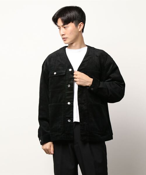 STYLEBLOCK(スタイルブロック)の「コーデュロイノーカラーカバーオール(カバーオール・メンズ・ブラウン/ブラック/アイボリー/カーキ・L/M)」の3枚目の写真