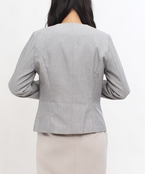 TRUDEA（トルディア）の「カチオンカラーレスジャケット（ノーカラージャケット・レディース・ライトグレー/ブラック/ネイビー/グレイッシュベージュ・MEDIUM/LARGE）」の20枚目の写真