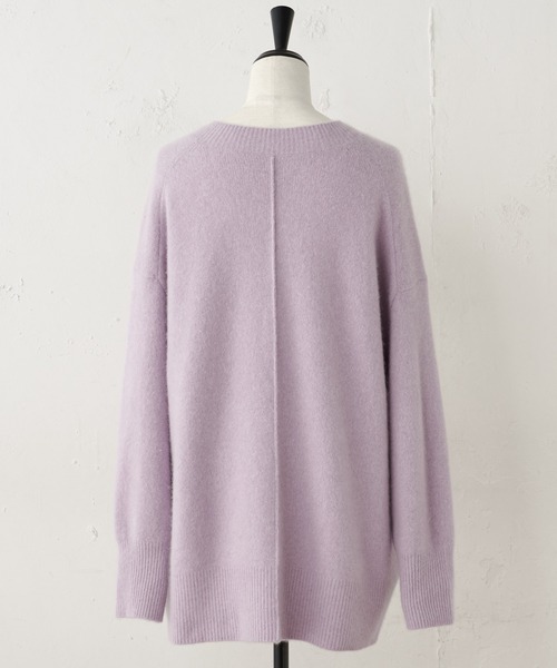 美品・希少カラー✨ビアズリー 洗える　ニットコート　パープル　ラクーンニット 美品・希少カラー✨ビアズリー 洗える ニットコート パープル ラクーン