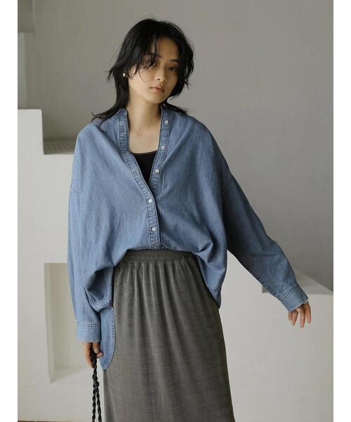 AMERICAN HOLIC（アメリカンホリック）の「バックタックデニムシャツ（シャツ/ブラウス・レディース・インディゴブルー・M/L）」の7枚目の写真