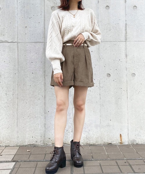 apres jour（アプレジュール）の「コーデュロイショートパンツ【ZOZOTOWN限定アイテム】（その他パンツ・レディース・モカ/アイボリー/ブルー系その他・フリー/X-LARGE）」の21枚目の写真