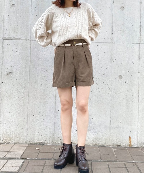 apres jour（アプレジュール）の「コーデュロイショートパンツ【ZOZOTOWN限定アイテム】（その他パンツ・レディース・モカ/アイボリー/ブルー系その他・フリー/X-LARGE）」の22枚目の写真